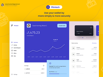 Phintech - E-wallet web app | Dashboard UI & UX