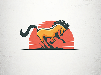 Wild animal dirt freedom horse illustration logo spirit sunset wild