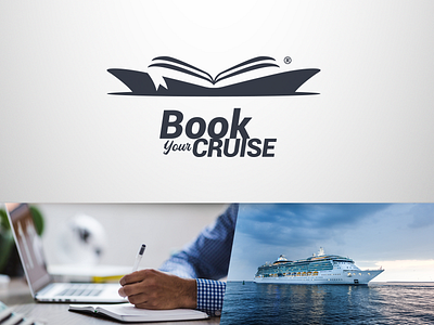 Book Your Cruise LOGO app book booking clean cruise cruiser design graphic design holiday logo sea vacation