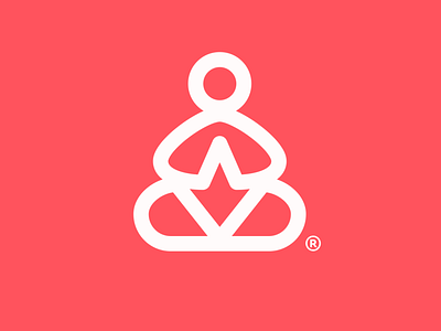 The Praying Monk app branding clean concept design graphic design logo logo design meditate minimal monk praying