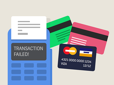 Transaction Failed bitcoin credit card debit card failed illustration swipe transaction visa