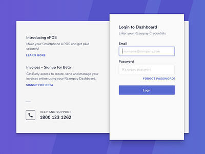Razorpay - Signup and Login Redesign