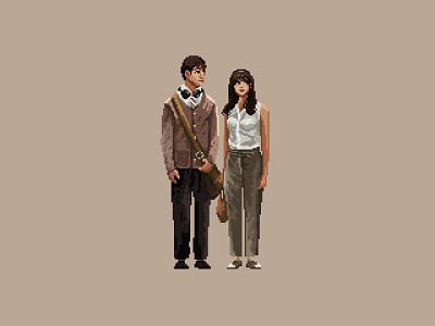 500 Days of Summer in Pixels 500 days of summer digital art illustration minimal movie movie art pixel art pixelart