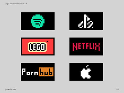 Logo collection in Pixel Art 1/6 branding design digital art logo logos minimal pixel pixel art pixelart