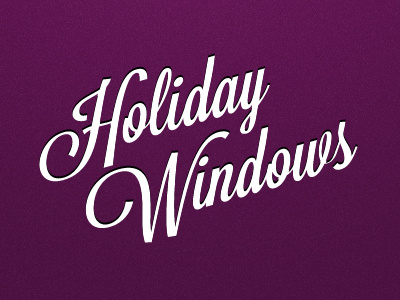 Holiday Windows headline holiday purple script typography