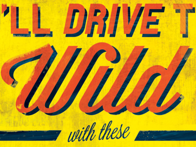 You'll Drive Them Wild - Detail 1940s gas station hand lettering painted sign vintage