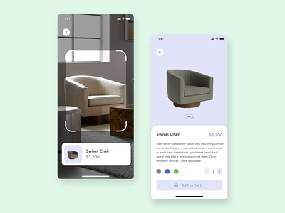 Daily UI 18: Furniture Display app furniture scan ui ux