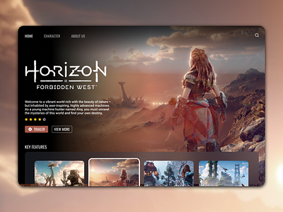 Daily UI 19: Horizon Forbidden West Concept Website app game home page ui ux website