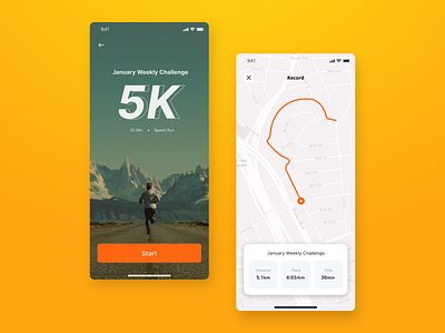 Daily UI 23: Running activity tracker app ui ux