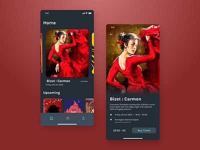 Daily UI 25: Opera Ticket Selling App app home page ui ux