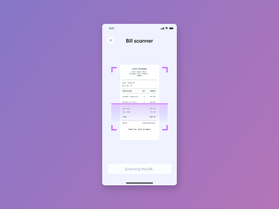 Daily UI 28: Bill Scanner