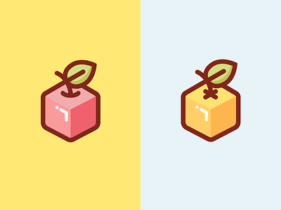 Apples and oranges icon illustrations logo