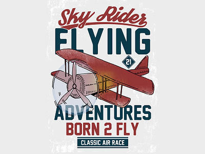 Air racing illustration, typographye airplan born 2 fly boy illustration kid print tee typography
