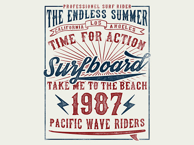 Surf typography, t-shirt graphics, artwork beach icon illustration label retro surfer swim t shirt tee typography vintage