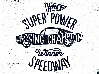 Car illustration with typography.