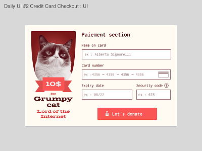 Mission 2: Credit card checkout creditcard dailyui grumpycat silly uxmatters