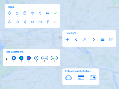 Icon set / driverless car app driverlesscar iconset ui