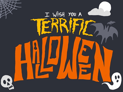 Halloween wishes halloween illustration lettering