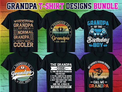 GRANDPA T-SHIRT DESIGNS BUNDLE graphic design svg t shirt
