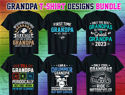 GRANDPA T-SHIRT DESIGNS BUNDLE grandpa t shirt graphic design svg t shirt