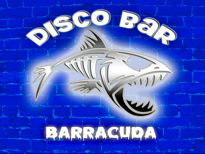 Signboard Disco Bar 3d blue design disco bar effects lights photoshop wall