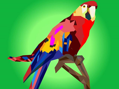 Loro colors design illustration low poly vector