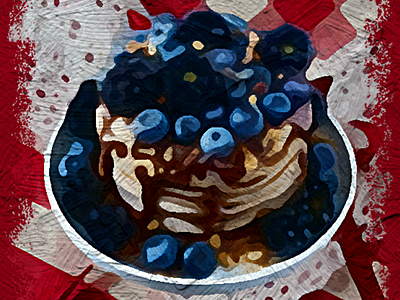 Blueberry pie art blue blueberry collage design illustration painting photoshop pie red summer sweets table tablecloth