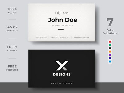 Minimal Business Card brand branding business card business card creative business card design business card template design identity modern template visiting card