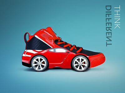 Sport shoe car digital art image manipulation sports car