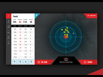 Digital Shooting Dashboard app design app ui dashbord digital shooting