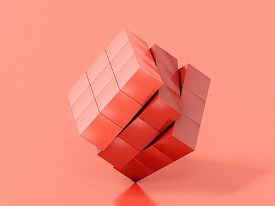 Rubiks cube 3d c4d pink