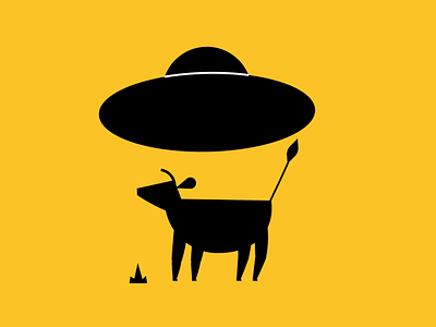 Cow time-lapse 2d animal animation black character cow cycle gif orange time-lapse tutorial ufo