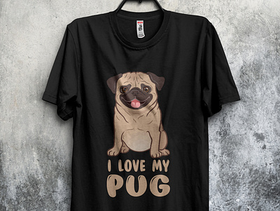 Pug t-shirt design branding design graphic design illustration pug t shirt t shirt vector vintage