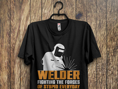 Welder t-shirt design branding design graphic design illustration t shirt vector vintage welder t shirt design