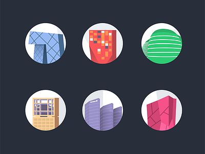 flat buildings of Beijing building flat icon icons illustration
