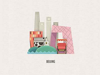 Beijing icons beijing cctv guomao hill icon illustration island sanlitun village yintai