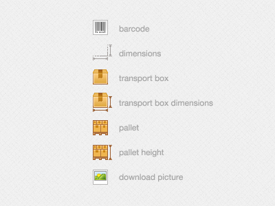 Some icons barcode box commerce icons pallet picture transport