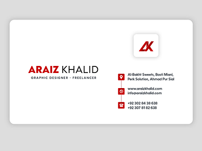 Visiting Card Design | AraizKhalid.com | Graphic Designer