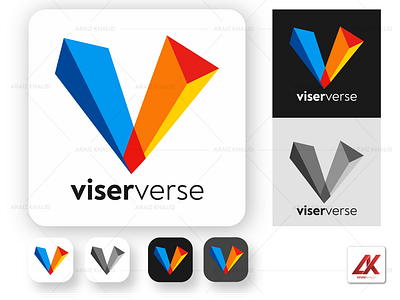 ViserVerse Logo Design | AraizKhalid.com | Graphic Designer | araiz khalid araizkhalid bannerdesign branding brousher design facebook illustration logo metaverse software logo tech ui verse viser viserverse