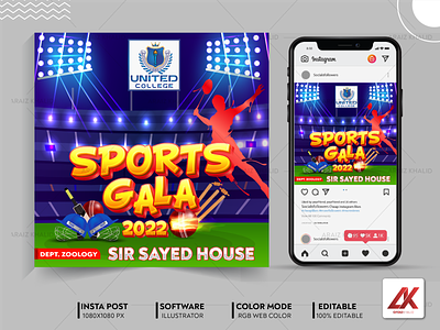 Sports Gala 2022 | Social Media Banner Design | araizkhalid.com