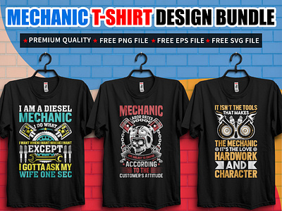 MECHANIC T-SHIRT DESIGN BUNDLE