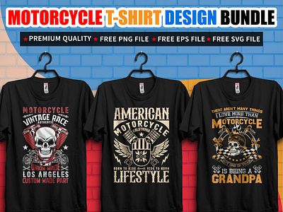 MOTORCYCLE T-SHIRT DESIGN BUNDLE