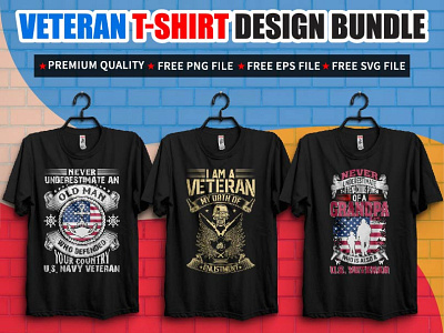 VETERAN T-SHIRT DESIGN BUNDLE freedom gun t shirt vector veteran veteran dad veteran man veteran t shirt veteran wife