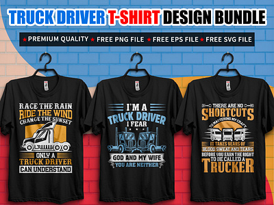 TRUCK DRIVER T-SHIRT DESIGN BUNDLE