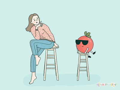 Me and live tomato (what?) girl illustration mascot online school tomato