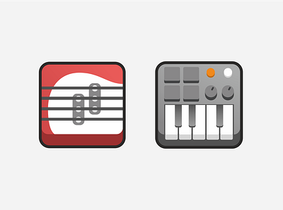 Icons Guitar, Piano icons ui vector