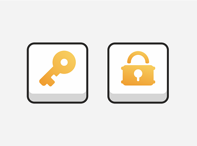 Icons Lock, Key icons ui vector