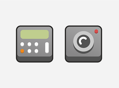 Icons Calculator, Camera icons ui vector