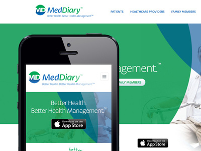 Responsive Design for MedDiary desktop mobile responsive web design