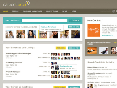 Product Design / Development for CareerStarter ui design ux design web design